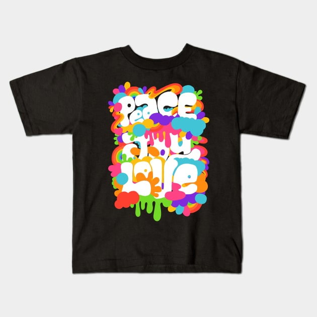 Peace Love Joy Kids T-Shirt by black8elise